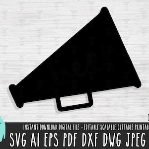 Megaphon Jubeln solids Symbol SVG, Horn Umriss Silhouette, Kinematographie Horn Cricut Procreate, Megafon Deko Vektor digitaler Download 266