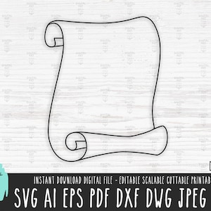 FOLHA DE PAPEL svg Papiro svg Manuscrito png Rolo de papel Arquivo vetorial Arquivo de corte de rolo de papel Clipart Papel enrolado Cricut download digital dxf 572
