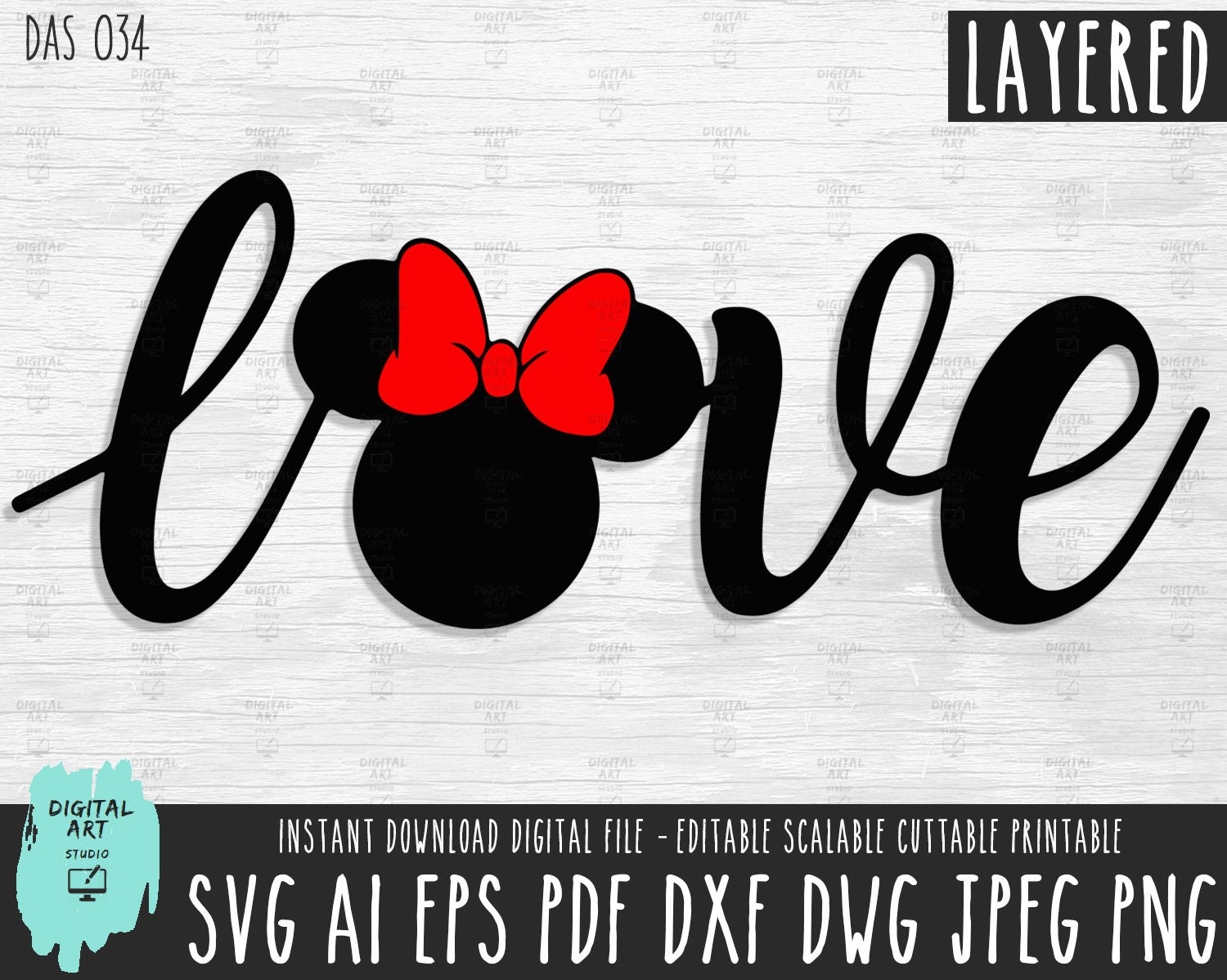 Minnie Love Script SVG Minnie love Printable Cut FileDisney | Etsy