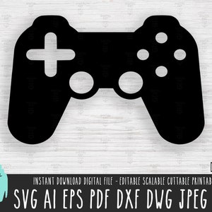 Game Controller solid SVG, Vektor-Datei für Videospiel Silhouette Cricut Procreate, PS4 Gaming digitaler Download PNG 362