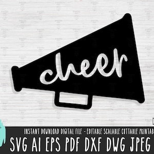 Jubeln Megaphon solide Ikone SVG, Cheerleader Horn Umriss Silhouette, Jubeln Cricut Procreate, jubeln Dekor vektor digitaler Download 264