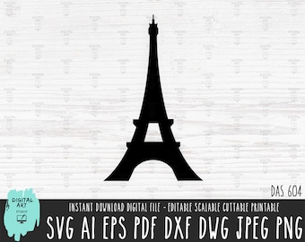 Tour Eiffel SVG, fichier vectoriel Paris France (téléchargement numérique)