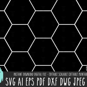 Honingraat effen patroon SVG honingraat vector bestand zeshoek achtergrond SVG Cricut/silhouet/Procreate honingraat overzicht digitale download 248