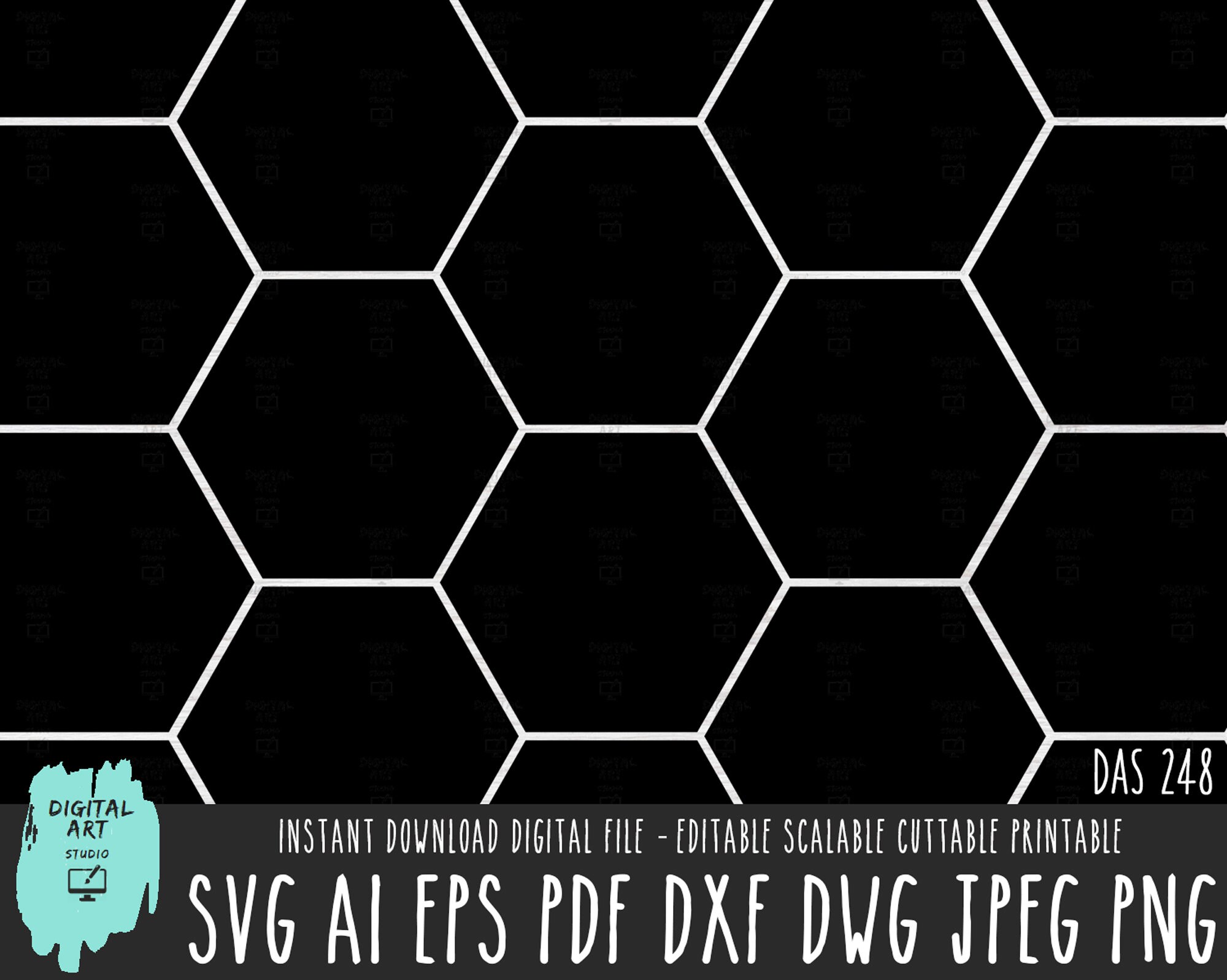 Honeycomb solid pattern SVG Honeycomb vector file Hexagon background SVG Cricut/Silhouette/Procreate Honeycomb outline digital download 248