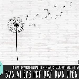 Dandelion SVG Dandelion cut file Dandelion instant download Dandelion shirt design dandelion png Wild Flower for cutting sublimation dxf 658