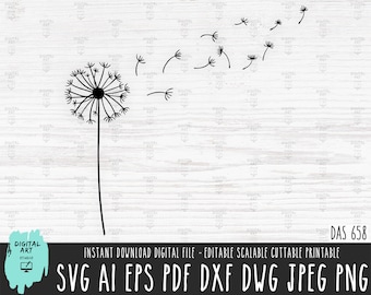 Dandelion SVG, PNG Cut File, Shirt Design (Digital Download)