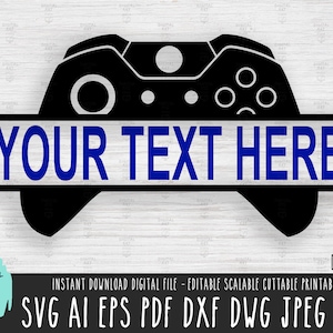 Controller Monogramm SVG, Stickmuster Stickdatei, PS4 Name Rahmen Silhouette Cricut, Gaming Name digitaler Download png 371
