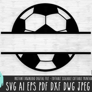 Soccer Ball Monogram SVG, Soccer Ball vector file, Soccer Ball Illustration Cricut/Silhouette/Procreate, Soccer digital download pdf png 189
