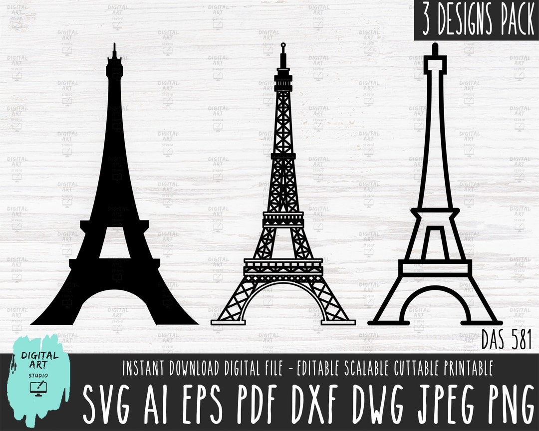 Eiffel TOWER Bundle Svg, EIFFEL Tower Silhouette Vector File, Paris ...