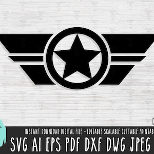 Héros de l'armée Star Insignia SVG, téléchargement numérique de soldat, fichier vectoriel de récompense de soldat, clipart emblème de la marine, insigne militaire Cricut png 401
