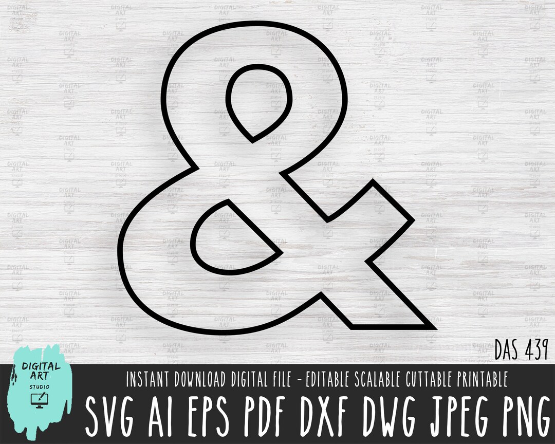 Ampersand Outline SVG, and Icon Digital Download, Catchword Font Symbol ...