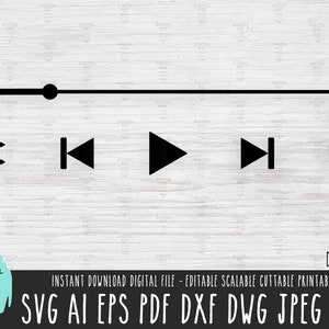 Op de afbeelding: Zwart-witte audiospeler-bedieningspictogrammen op een witte houten achtergrond. De pictogrammen omvatten een shuffle-knop, een terugspoelknop, een afspeelknop, een snelvooruitknop en een herhaalknop. De audiospeler bevat ook een voortgangsbalk met de tijden 0:45 en 2:48.