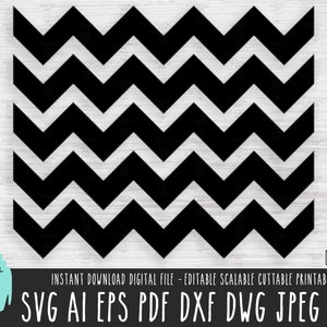 Puede incluir: Descarga digital de patrón de chevron blanco y negro. Este archivo digital es editable, escalable, recortable e imprimible. Los formatos de archivo incluidos son SVG, AI, EPS, PDF, DXF, DWG, JPEG y PNG.