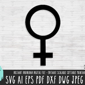 Weibliches solides Zeichen SVG, weibliches Symbol Symbol Vektor-Datei, weibliches Zeichen Umriss Cricut Silhouette, Frau Emblem digitaler Download svg png 420