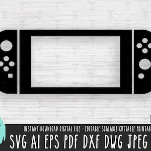 Icono de interruptor de joystick svg sólido, archivo vectorial de comando de juego, controlador de videojuego silueta cricut, descarga digital de juegos PS5 PNG SVG 357