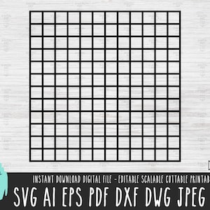 Kariertes Linie Muster SVG, Grid Vektor-Datei, karierter karierter Umriss Cricut/Silhouette/Procreate, Quadrat Gitter gestreift Digital Download 310