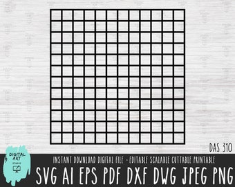 Checkered line Pattern SVG, Grid vector file, Plaid Checkered outline Cricut/Silhouette/Procreate, Square Grid striped Digital Download 310