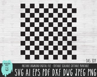Checkered Pattern SVG, Seamless Checkerboard vector file, Checkered Racing Pattern Cricut/Silhouette/Procreate, Checker Digital Download 309