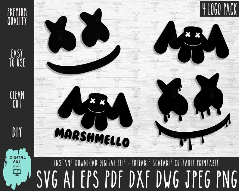 Dj Marshmello logo svg pack Marshmello Printable | Etsy