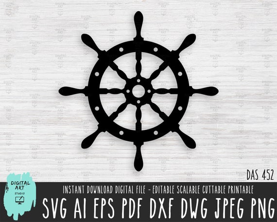 Ship Wheel SVG PNG, Symbol Anchor, Ship Wheel Vector, Cricut