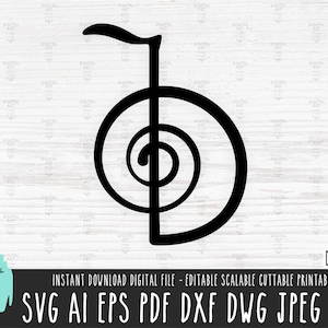 CHO KU REI svg Reiki png Cho Ku Rei Símbolo imprimible Clipart Energía Símbolo Corte Archivo svg Símbolo curativo Cricut Silueta Cho Ku Rei dxf 629