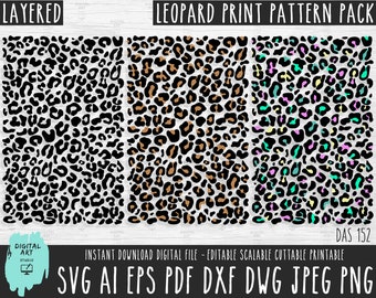 Leopard Print Pattern SVG, Cheetah Clipart (Digital Download)