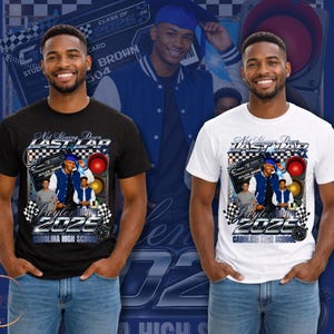 Mall för examensskjorta för sista varvet | Redigerbar mall | T-shirtdesign för seniorer 2026 | Anpassad examensskjorta med foto | Digital nedladdning bild 2
