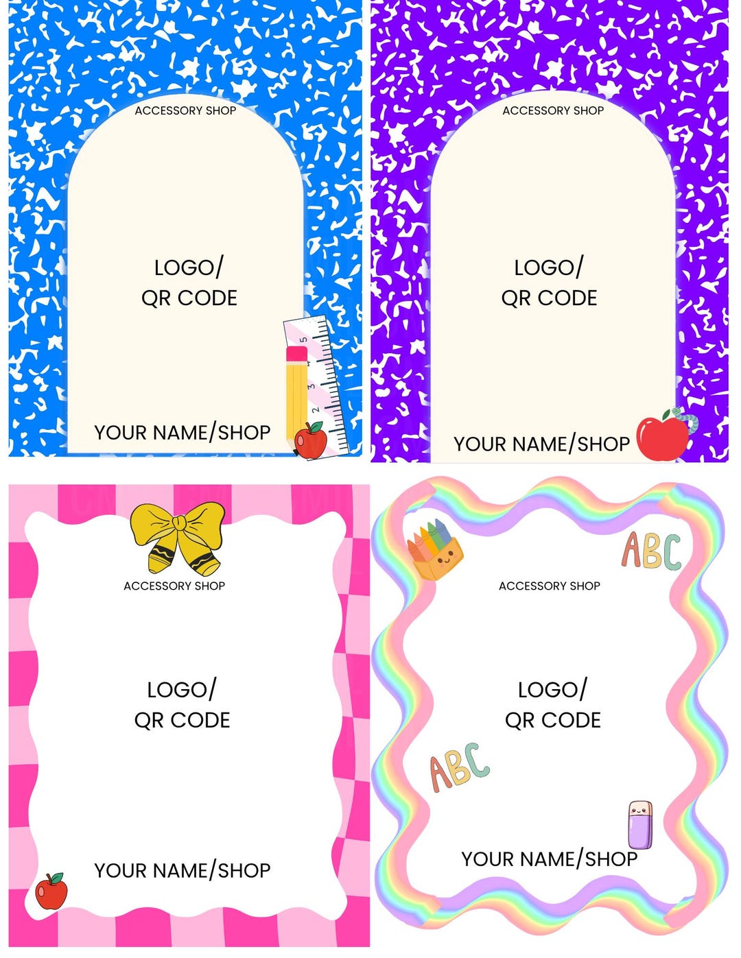 Colorful Product Display Cards — Editable Template for Teacher Gifts - Etsy