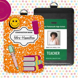 Editable Teacher ID Badge Holder Template | Canva Digital Download | Customizable Name Tag | Print Your Own | Instant Access