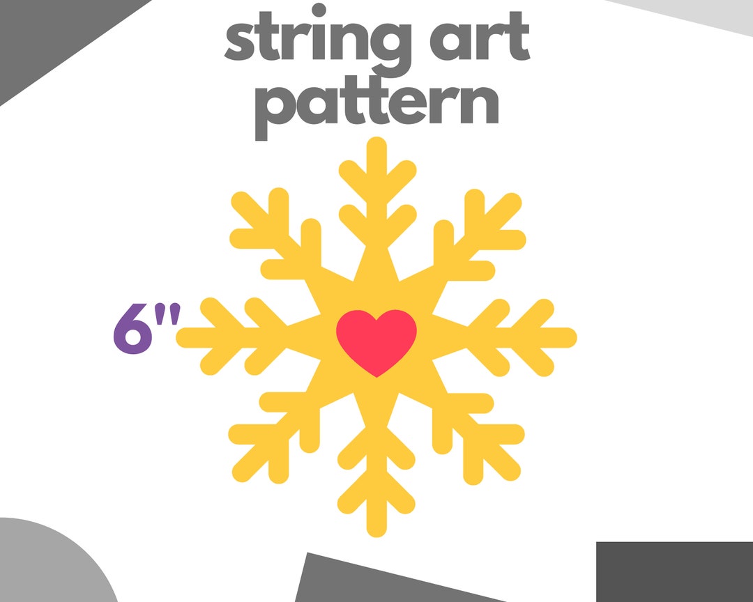 Snowflake DIY String Art Pattern With Instructions Etsy