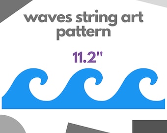 Waves DIY string art pattern with instructions