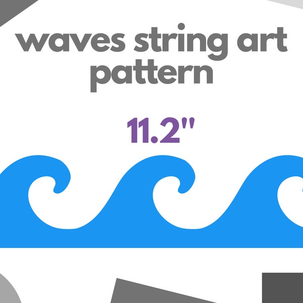 Waves DIY string art pattern with instructions