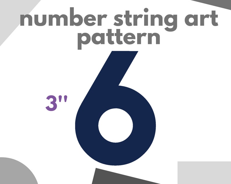 Number 6 DIY string art pattern with instructions