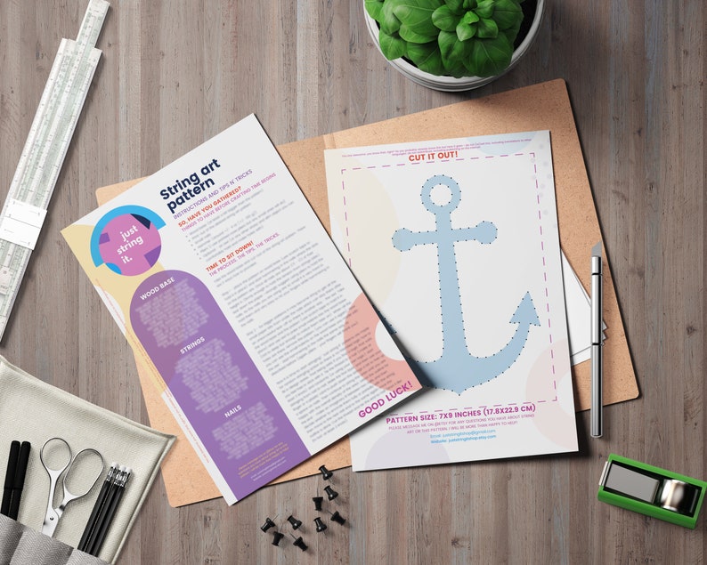Anchor String Art Template - wide 8