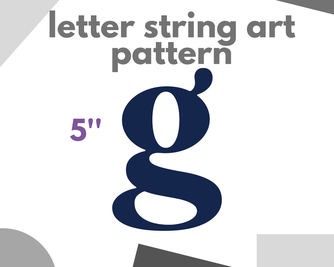 Letter G DIY String Art Pattern With Instructions - Etsy