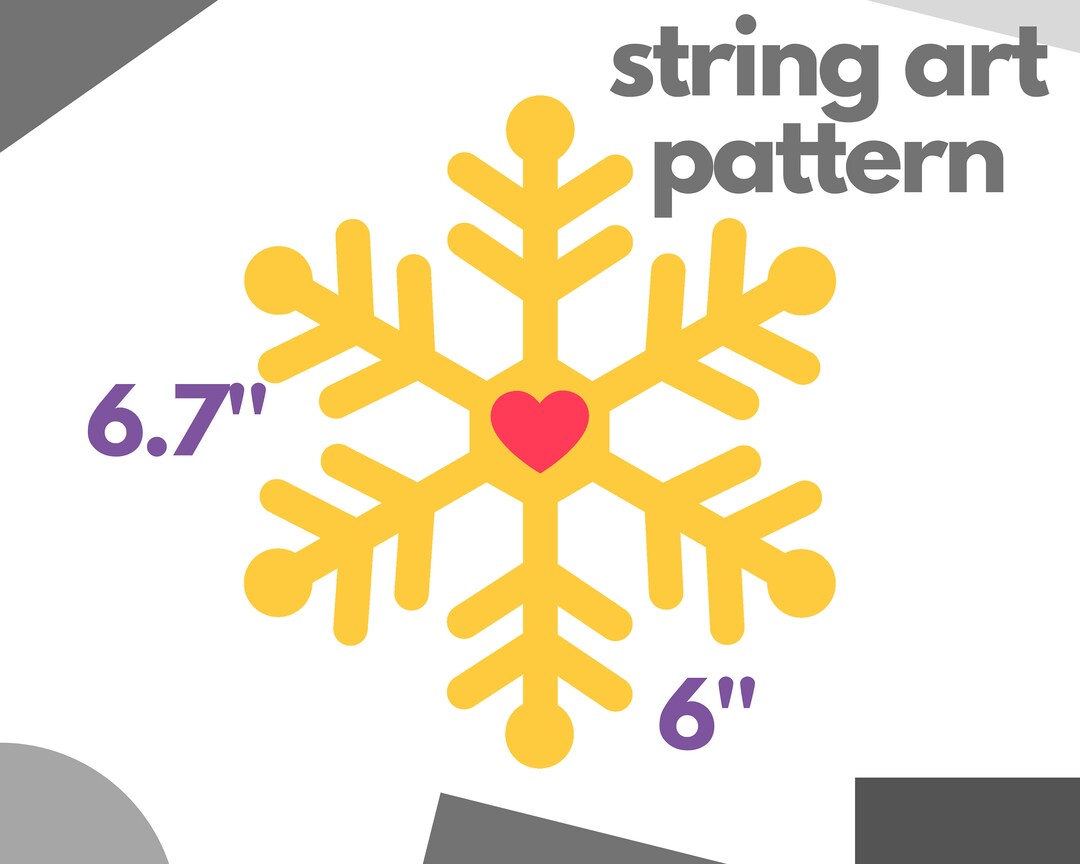 Snowflake DIY String Art Pattern With Instructions Etsy