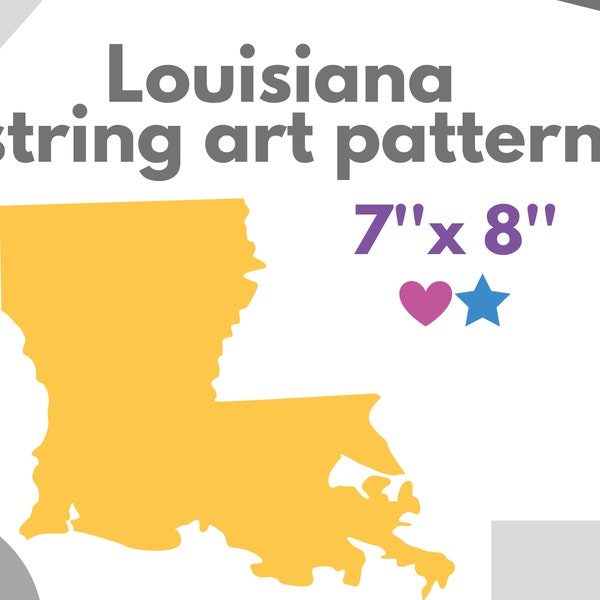 Louisiana state DIY string art pattern with instructions