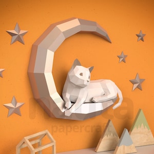 Papercraft Fox On Rock Paper Model 3d Paper Craft Paper Etsy