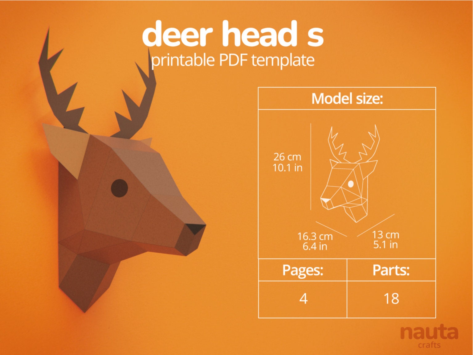 pdf-deer-papercraft-template-low-poly-deer-paper-deer-head-deer-origami-deer-3d-woodland-animal-stag-fawn-origami-wall-art-etsy for Free Printable Deer Head Template PDF Deer Papercraft Template / Low Poly / Deer Paper / Deer Head / Deer Origami / Deer 3D / Woodland Animal / Stag / Fawn / Origami Wall Art - Etsy for Free Printable Deer Head Template