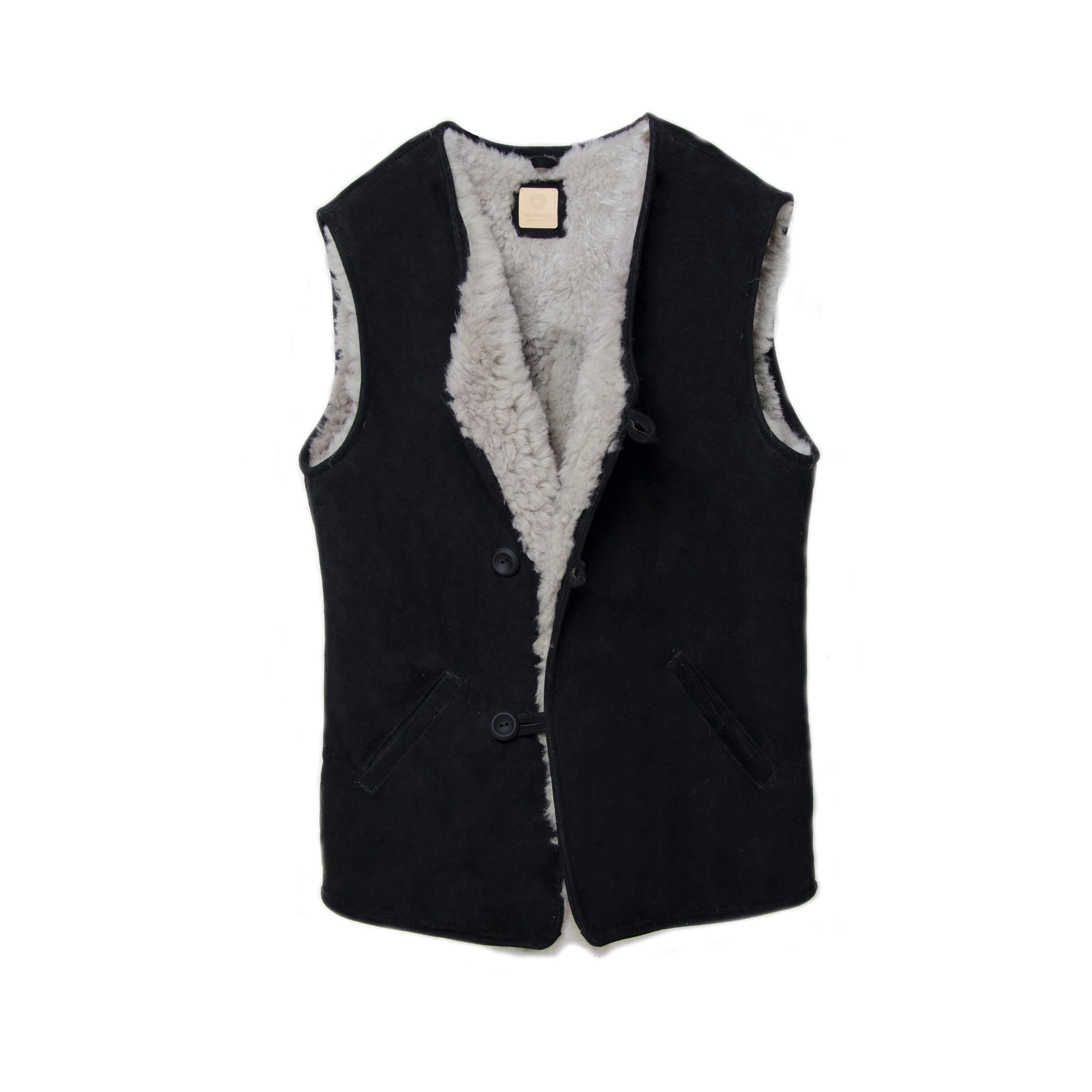 Black Sheepskin with Trim Men's Vest / Sheepskin Vest / Etsy