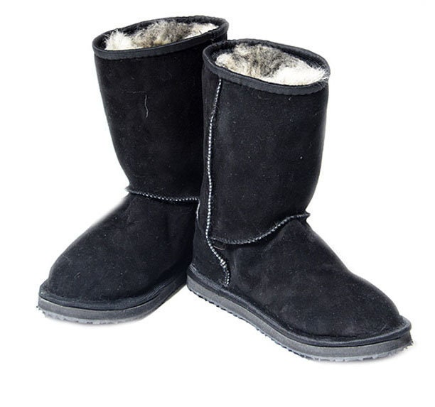 Black Sheepskin Boots / Warm Boots / Foot Warmers / Hunting | Etsy