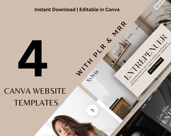 PLR Canva Website Template | Business Website Template | Landing Page Template Canva | Website Template with Resell Rights | PLR Product