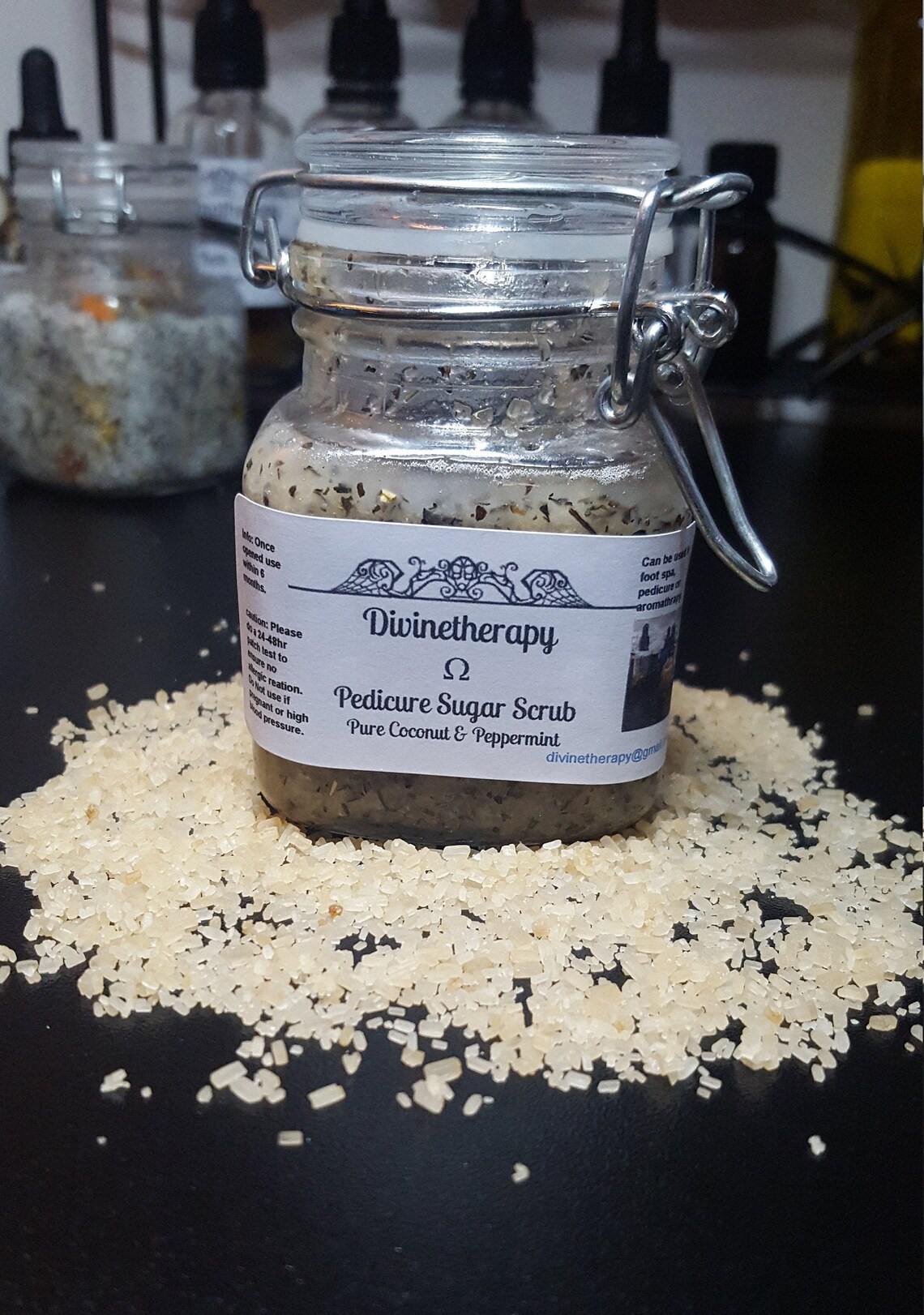 Pedicure Sugar Scrub With Pure Coconut & Peppertmint Etsy