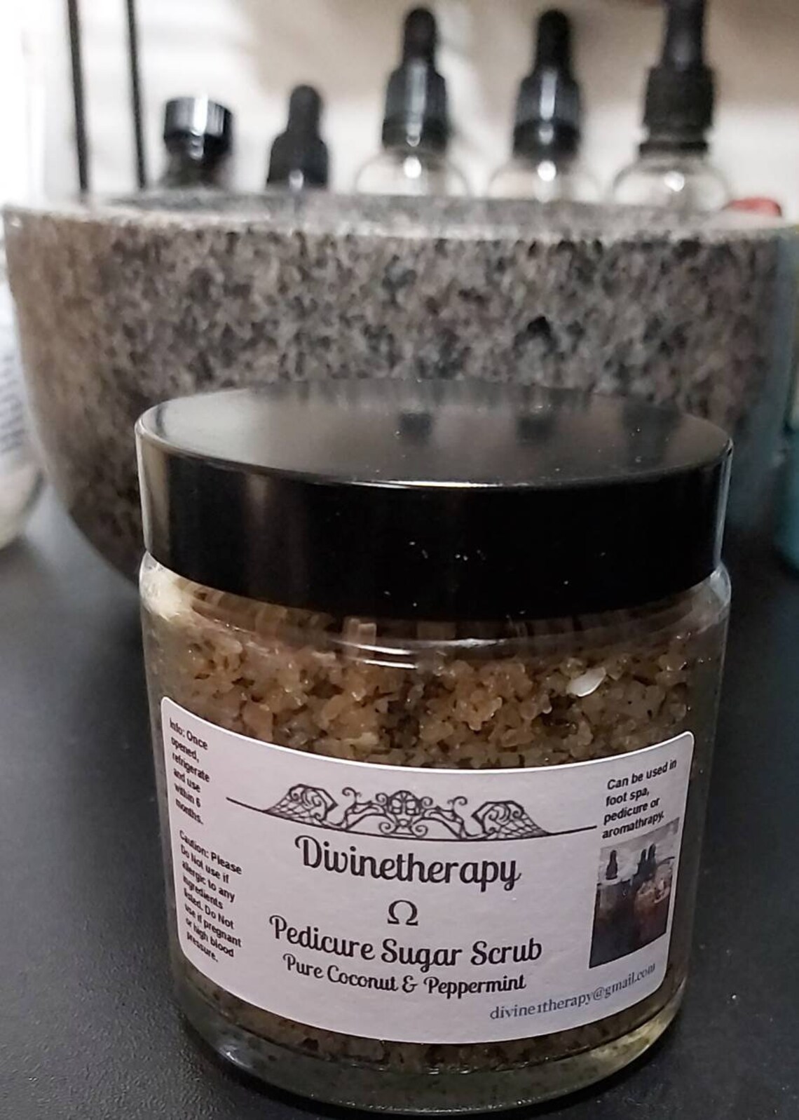 Pedicure Sugar Scrub With Pure Coconut & Peppertmint Etsy