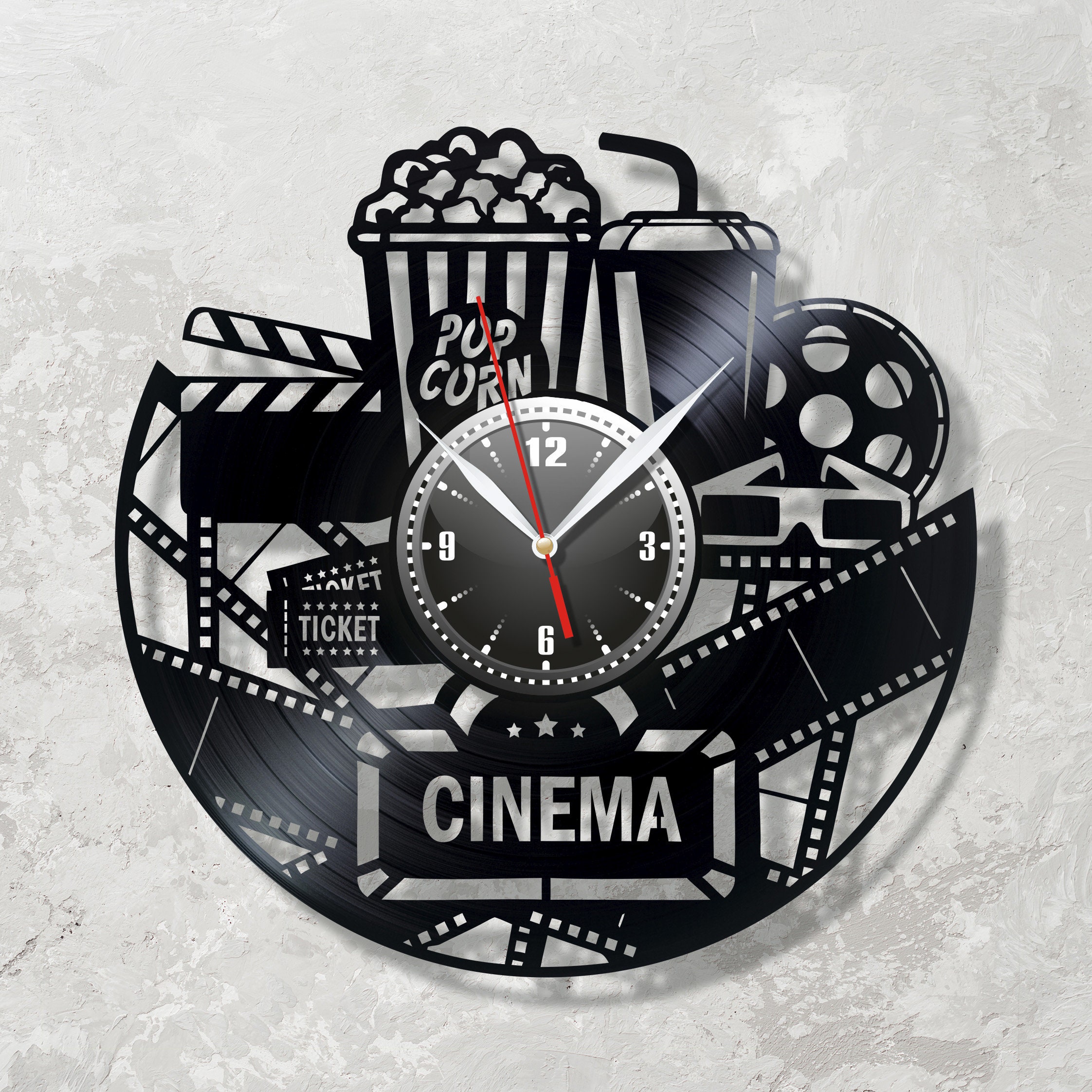 Cinema clock Retro clock Cinema decor clocks Movie decorations Etsy