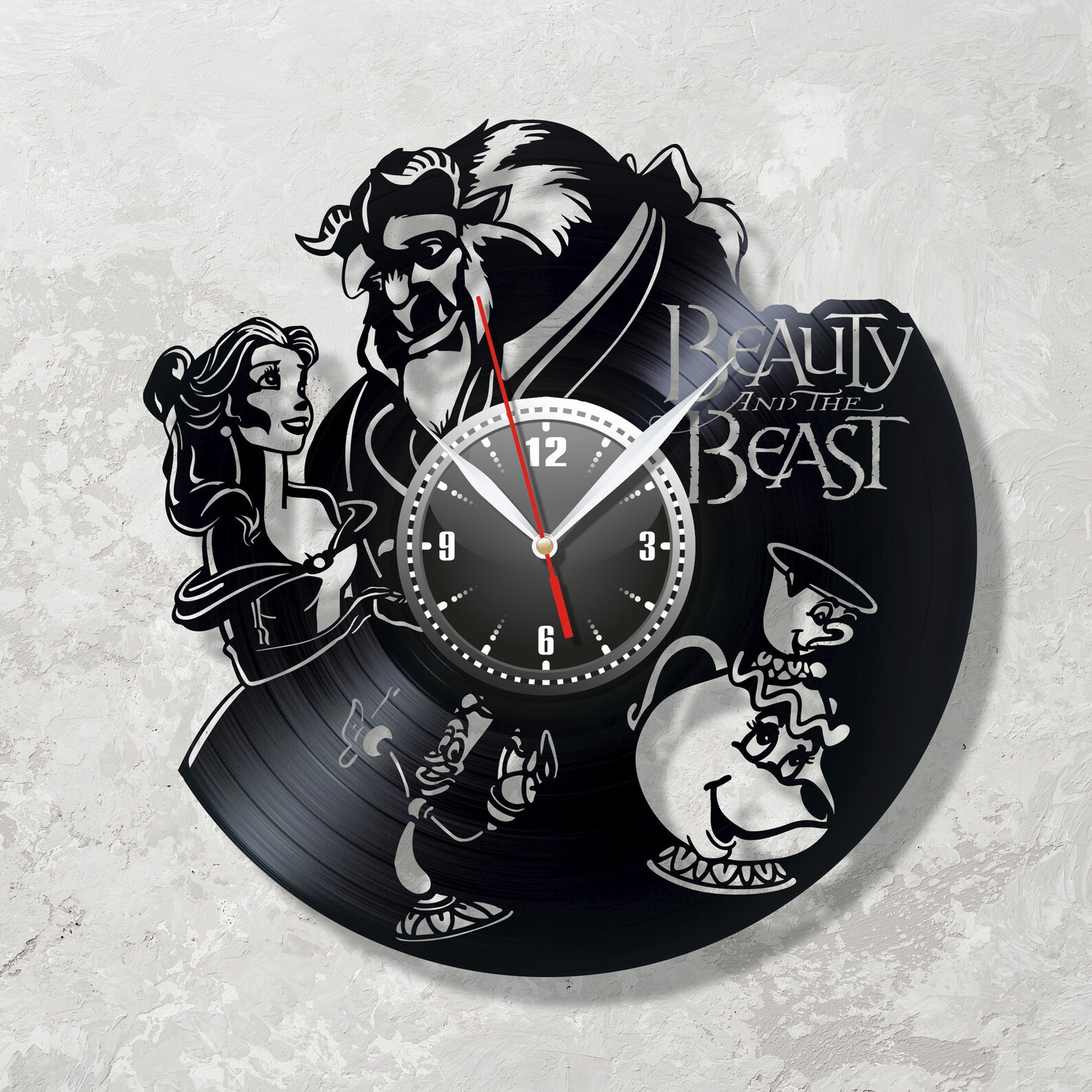 Wall clock Beauty clock Beast clock Wall clock vintage Etsy