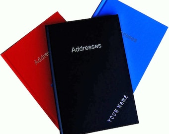 ADDRESS / TELEPHONE BOOK Personalized 128 pages Indexed  Silver coloured gilt edging and blocking