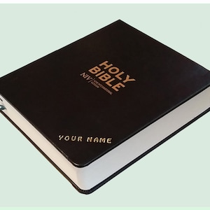 PERSONALISED BIBLE. NIV.  Baptism Birthday Anniversary Bride Christening Communion Teacher Confirmation Easter Christmas Ordination Funeral