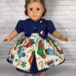 Christmas Stocking Dress: 18 Inch Doll Holiday Outfit