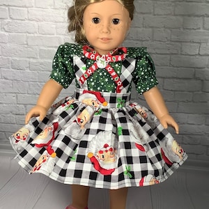 Holiday Dress for 18 Inch Dolls: Pink Christmas Outfit